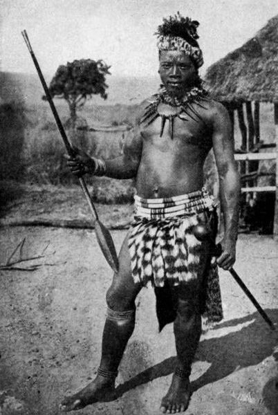 Zulu warrior with Assegai Spear